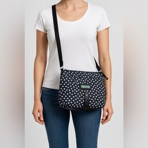 🌿 Lily Bloom Polka Dot Crossbody Bag